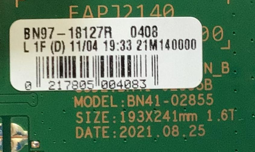 MAIN PARA SMART TV SAMSUNG 4K RESOLUCION ( 3840x2160 ) CON HDR / NUMERO DE PARTE  BN94-17214C / BN41-02855B / BN9417214C / BN97-18127R / 011007294397 / PANEL CY-TA075FMEV5H / DISPLAY CV750QUB-S7A / MODELO QN75QN84AAFXZA BA03 - Imagen 2